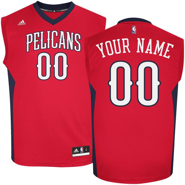 Men New Orleans Pelicans Adidas Custom Replica Alternate Red NBA Jersey